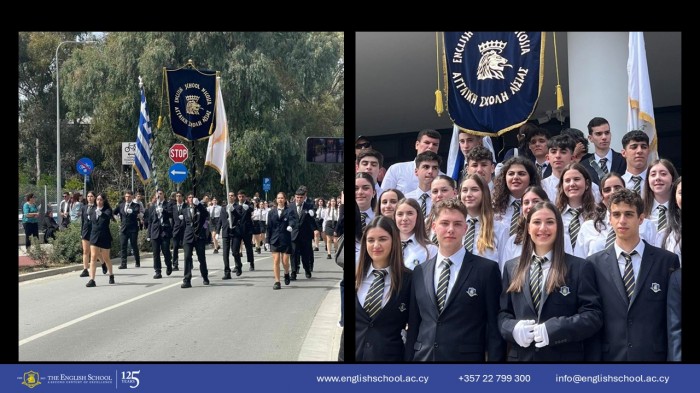 The English School Parade Team Shines at the 25th March Festivities.